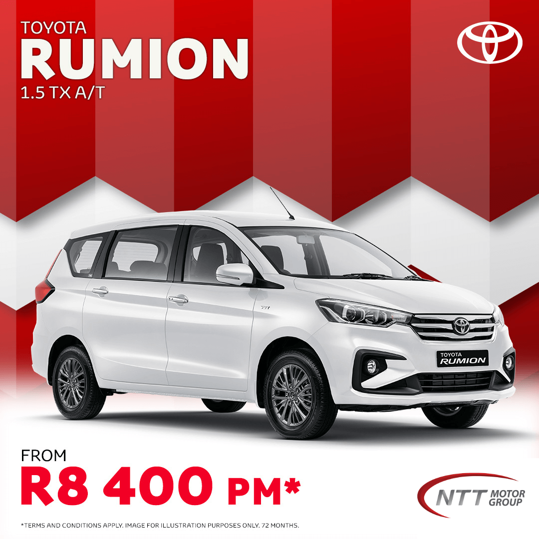 TOYOTA RUMION 1.5 TX  - NTT Motor Group - New, Used & Demo Cars for Sale in South Africa