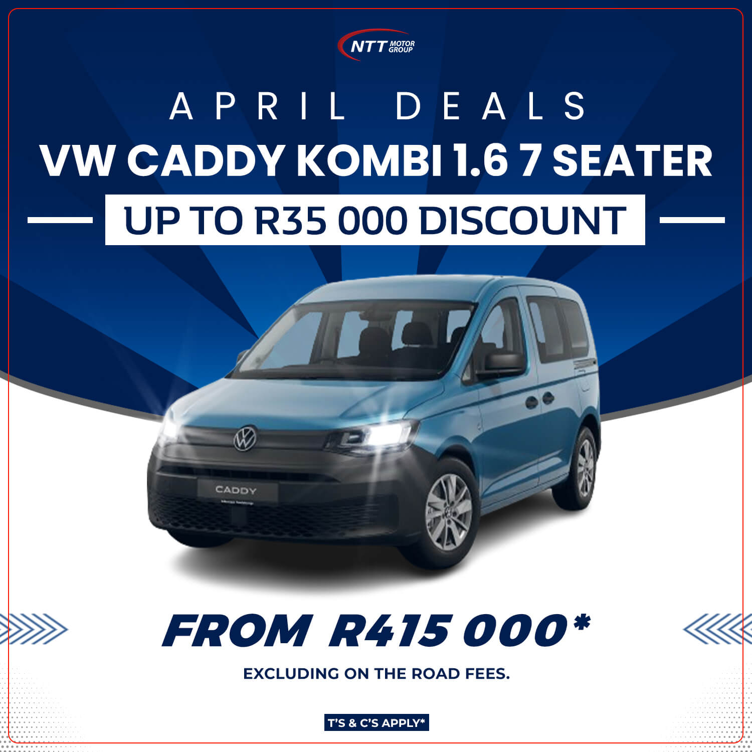 VW CADDY KOMBI 1.6 7 SEATER - NTT Volkswagen - New, Used & Demo Cars for Sale in South Africa