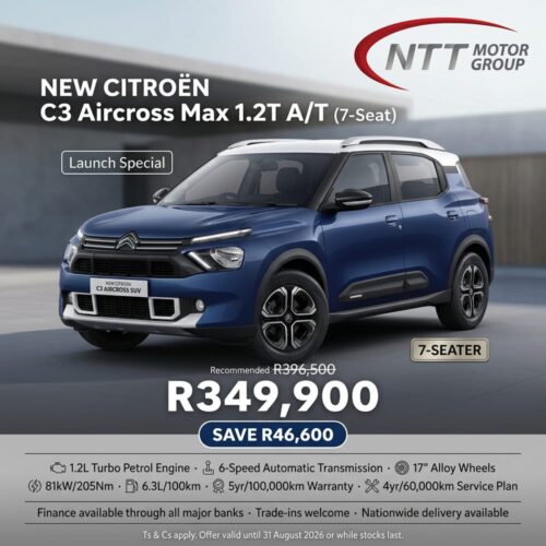 Citroën C3 Aircross Max 1.2T A/T (7-Seat) image from NTT Motor Group