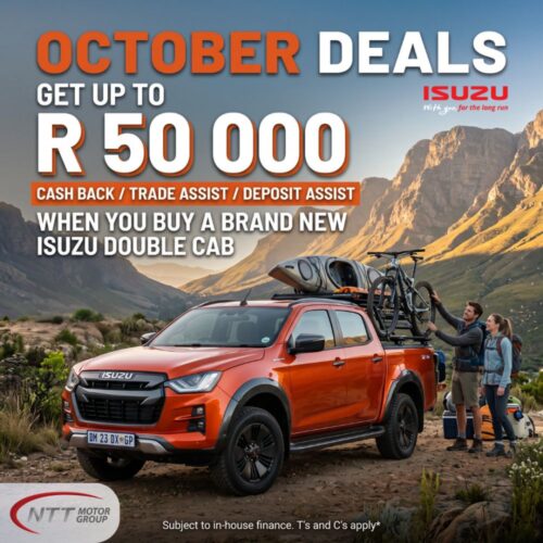 Isuzu D-MAX Double Cab October Cashback Deal image from NTT Motor Group