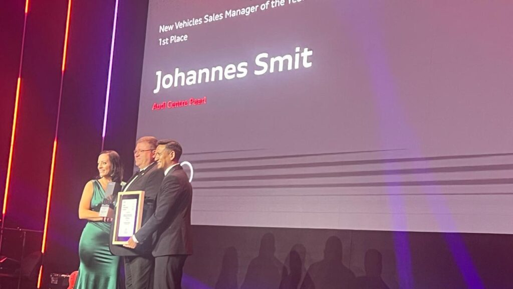 New Vehicle Sales Manager of the Year (1st Place) — Johannes Smit · Audi Centre Paarl